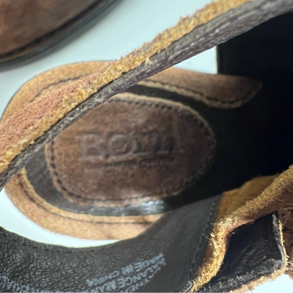 BORN Monikah Block Heel Distressed Suede Back Strap Bootie in Tobacco Size 8 - Picture 12 of 13